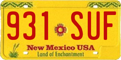 NM license plate 931SUF
