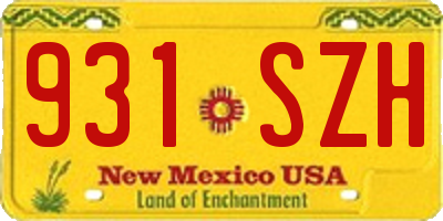 NM license plate 931SZH