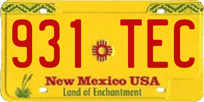 NM license plate 931TEC
