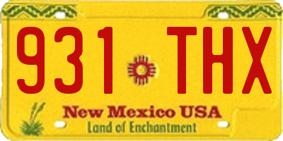 NM license plate 931THX
