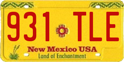 NM license plate 931TLE