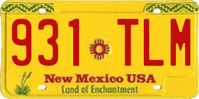 NM license plate 931TLM