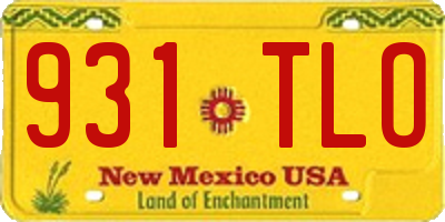 NM license plate 931TLO