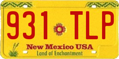 NM license plate 931TLP