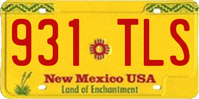 NM license plate 931TLS