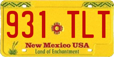 NM license plate 931TLT