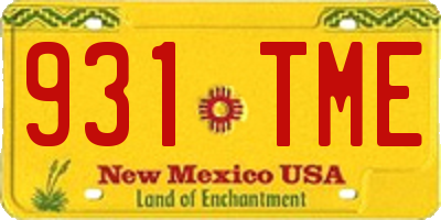 NM license plate 931TME