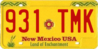 NM license plate 931TMK