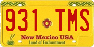 NM license plate 931TMS