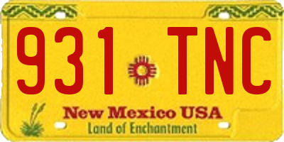 NM license plate 931TNC