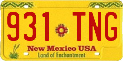 NM license plate 931TNG