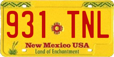 NM license plate 931TNL