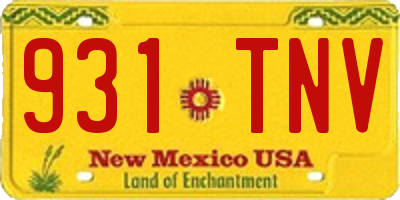 NM license plate 931TNV