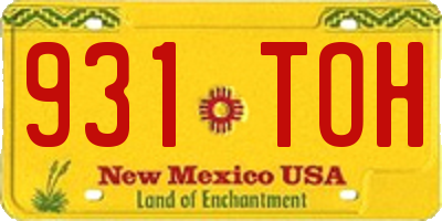 NM license plate 931TOH
