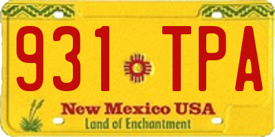 NM license plate 931TPA