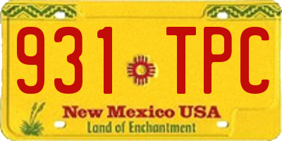 NM license plate 931TPC
