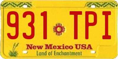 NM license plate 931TPI