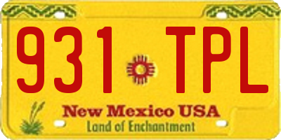 NM license plate 931TPL