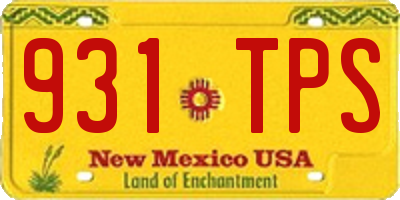 NM license plate 931TPS