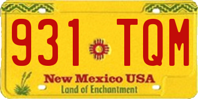 NM license plate 931TQM