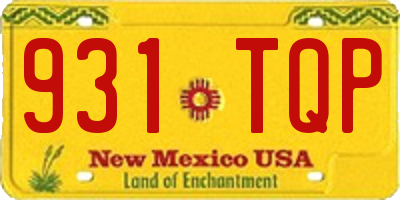 NM license plate 931TQP