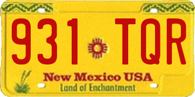 NM license plate 931TQR