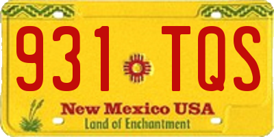 NM license plate 931TQS