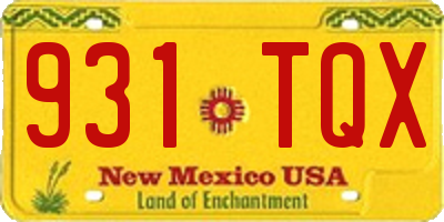 NM license plate 931TQX