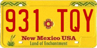 NM license plate 931TQY