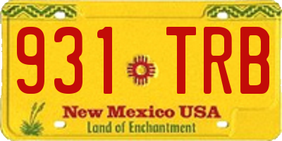 NM license plate 931TRB