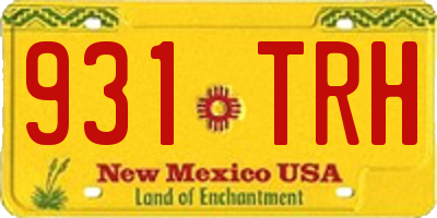 NM license plate 931TRH