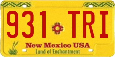 NM license plate 931TRI
