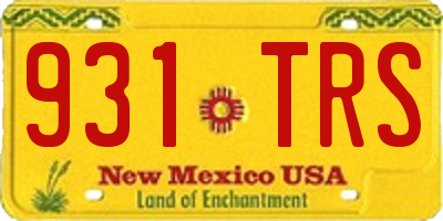 NM license plate 931TRS