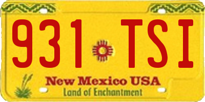 NM license plate 931TSI