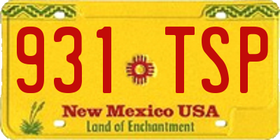 NM license plate 931TSP