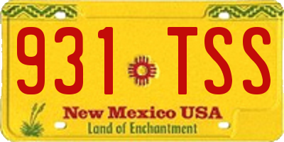 NM license plate 931TSS
