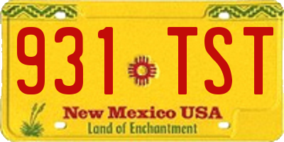 NM license plate 931TST