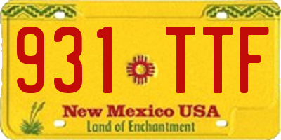 NM license plate 931TTF