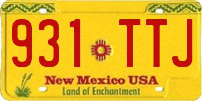 NM license plate 931TTJ