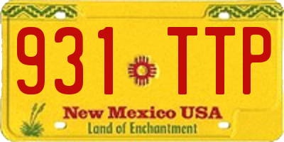 NM license plate 931TTP