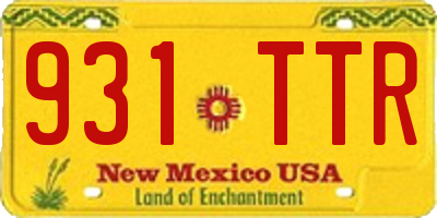NM license plate 931TTR
