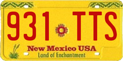 NM license plate 931TTS