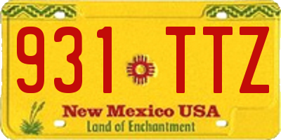 NM license plate 931TTZ