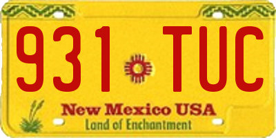 NM license plate 931TUC