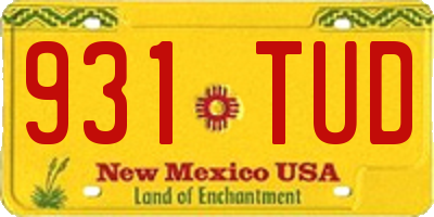 NM license plate 931TUD