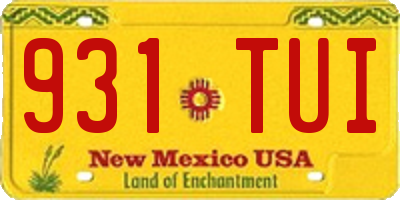 NM license plate 931TUI