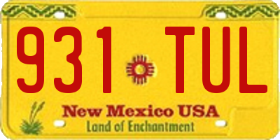 NM license plate 931TUL