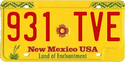 NM license plate 931TVE