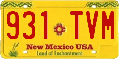 NM license plate 931TVM
