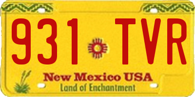 NM license plate 931TVR